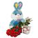 red roses with plush toy and chocolates. Novosibirsk